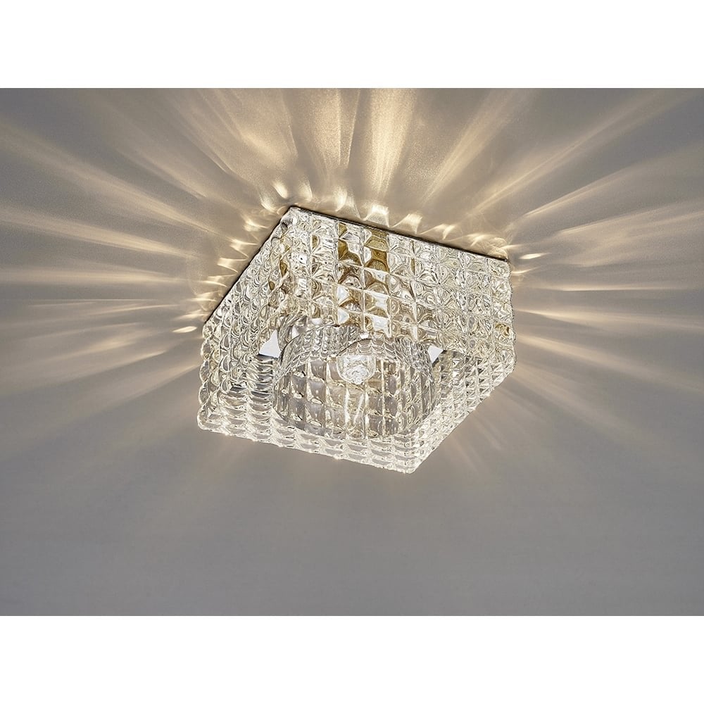 Ria Crystal Cube Pattern Square Downlight In Polished Chrome Finish IL31842CH