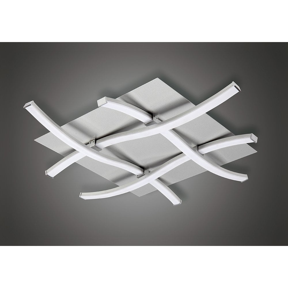 Nur Modern LED Semi Flush Ceiling Light In Chrome And Silver Finish M4999