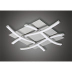Nur Modern LED Semi Flush Ceiling Light In Chrome And Silver Finish M4999