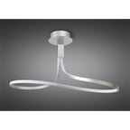 Nur Modern LED Dimmable Semi Flush Ceiling Light In Chrome And Silver M4995