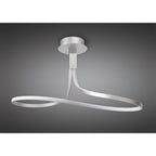 Nur Modern Dimmable LED Semi Flush Ceiling Light In Chrome And Silver M4997