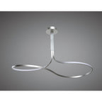 Nur XL Modern LED Semi Flush Ceiling Light In Chrome And Silver M5002