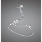Nur XL Modern LED Large Semi Flush Ceiling Light In Chrome And Silver M5003