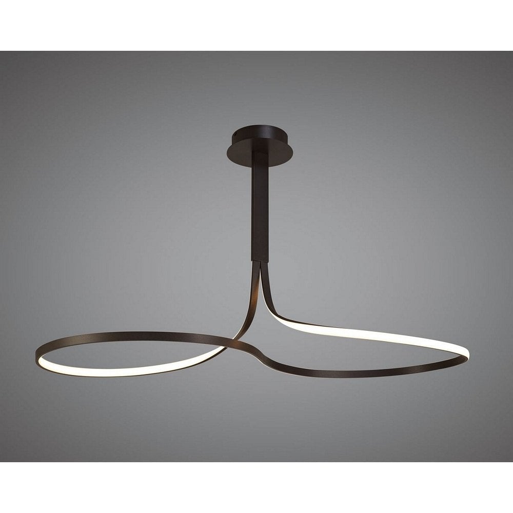 Nur XL Modern LED Semi Flush Ceiling Light In Brown Oxide M5806