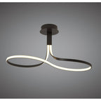 Nur Modern Non Dimmable LED Semi Flush Ceiling Light In Brown Oxide M5360
