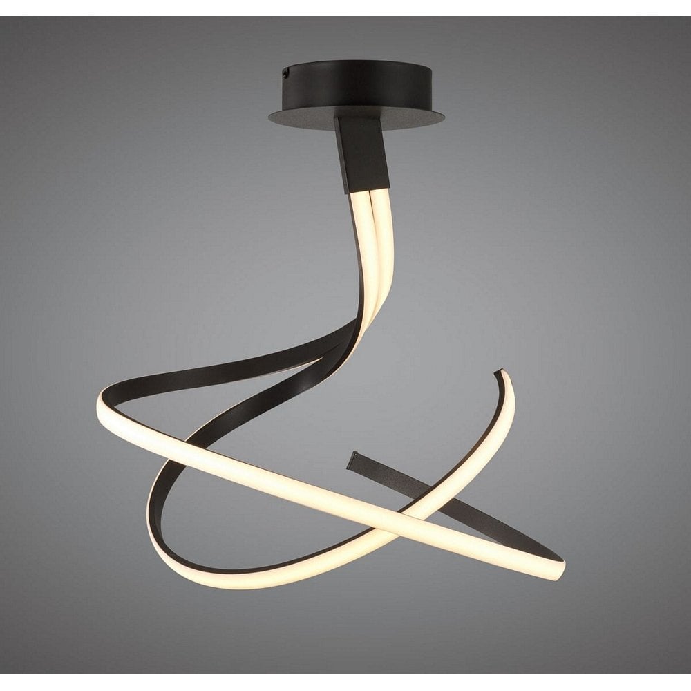 Nur Modern Dimmable LED Semi Flush Ceiling Light In Brown Oxide M5827
