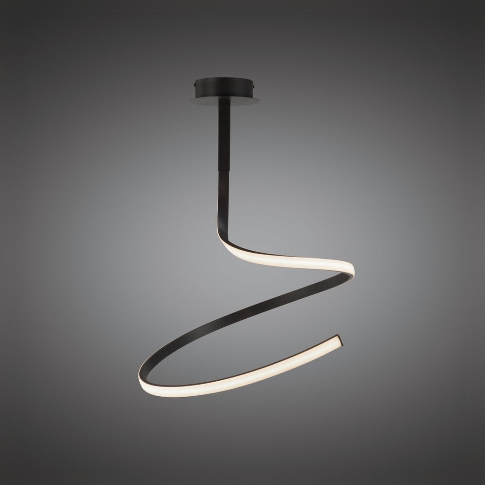 Nur Modern LED Semi Flush Ceiling Light In Brown Oxide Finish M5362