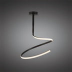 Nur Modern LED Semi Flush Ceiling Light In Brown Oxide Finish M5362