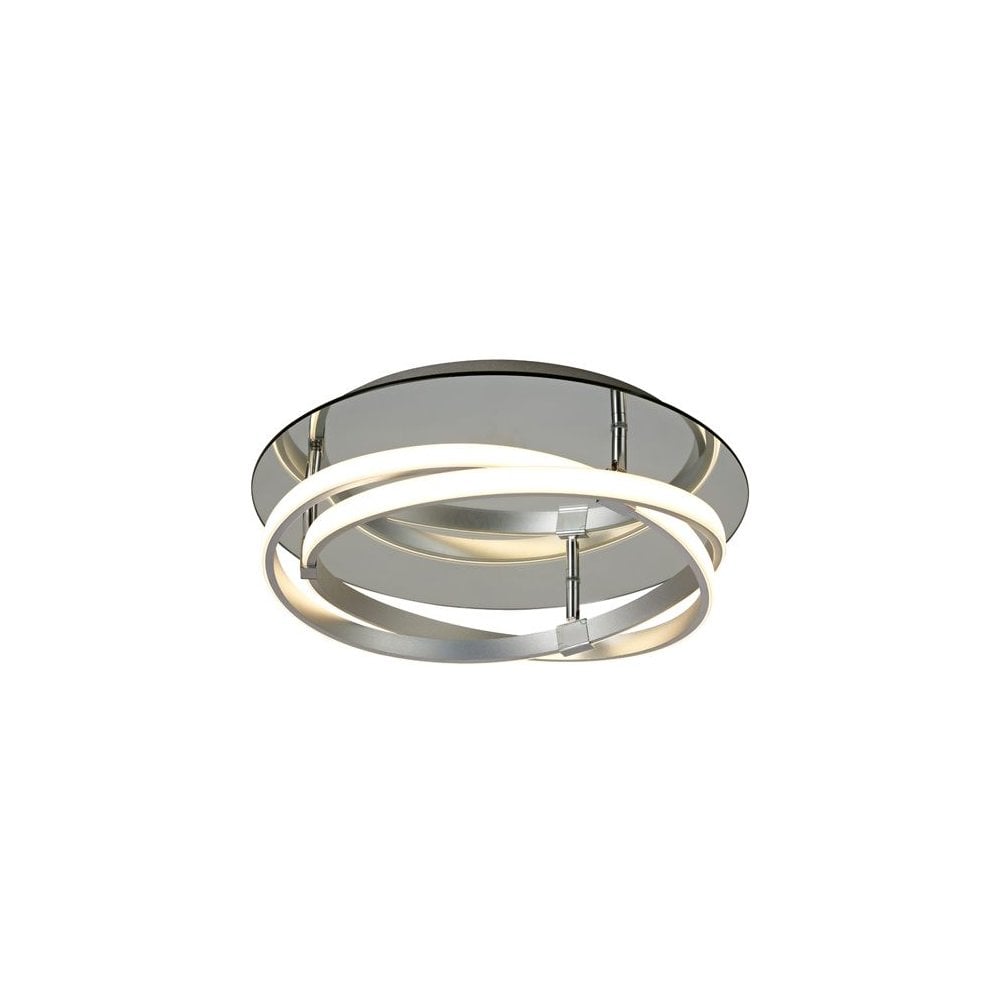Infinity Modern LED Flush Ceiling Light In Silver And Chrome M5382