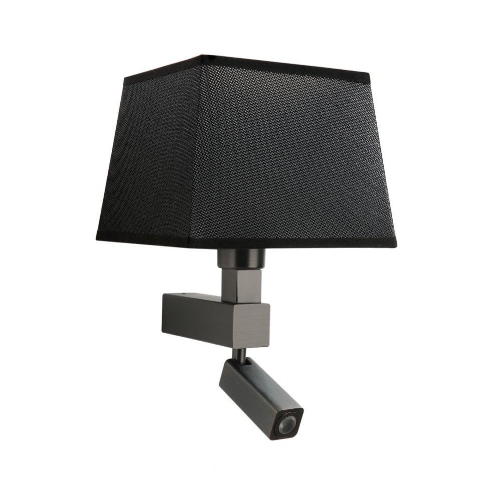 Bahia Multifunctional Wall Light In Bronze With Square Black Shade M5233/5240