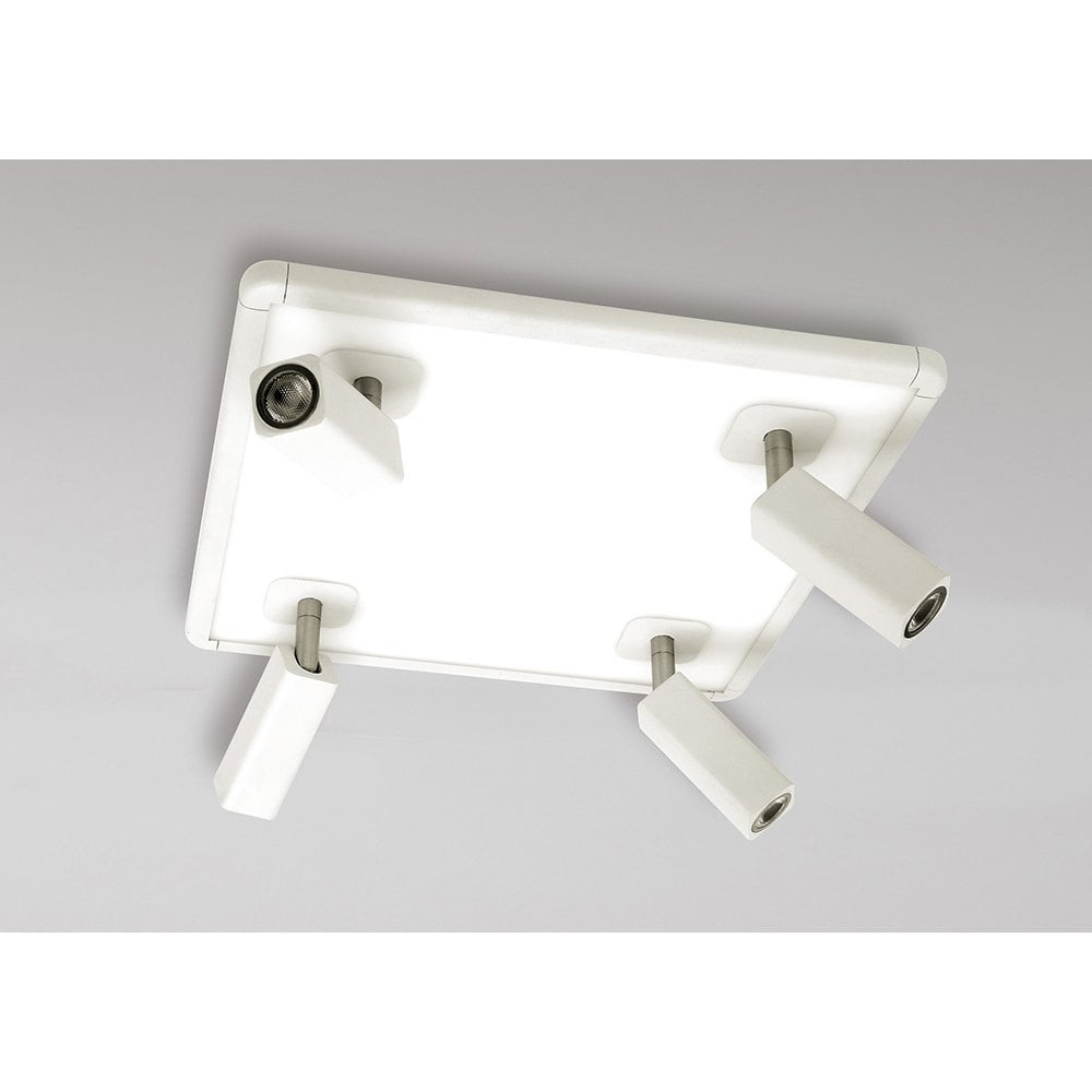 Ibiza Adjustable 4 Light Square Flush Ceiling Light In White Finish M5251
