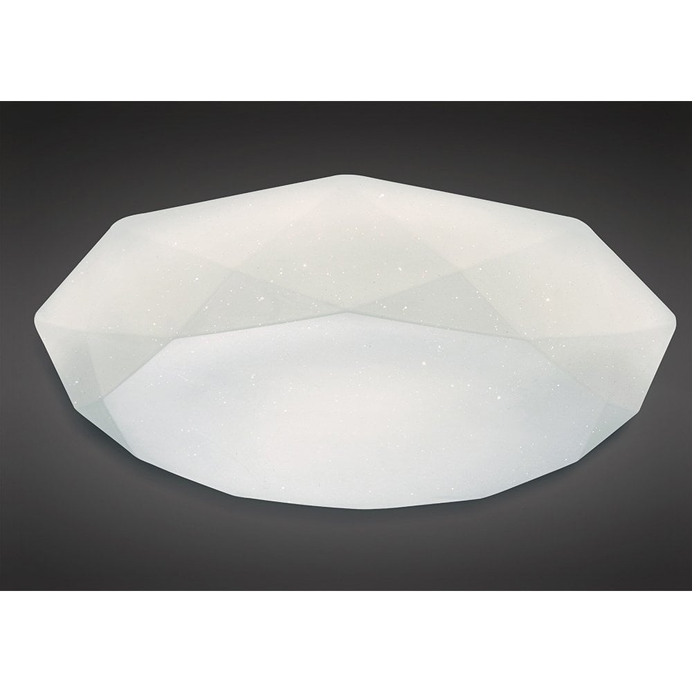 Diamante 5000K Modern Large Flush Ceiling Light With Shimmering Diamond Effect M5114
