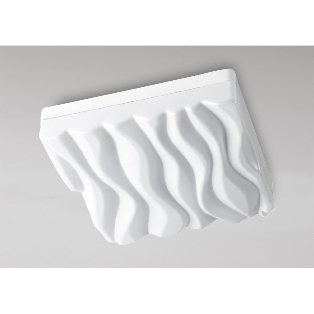 Arena Wave Like Design LED Medium Square Flush Ceiling Light M5044
