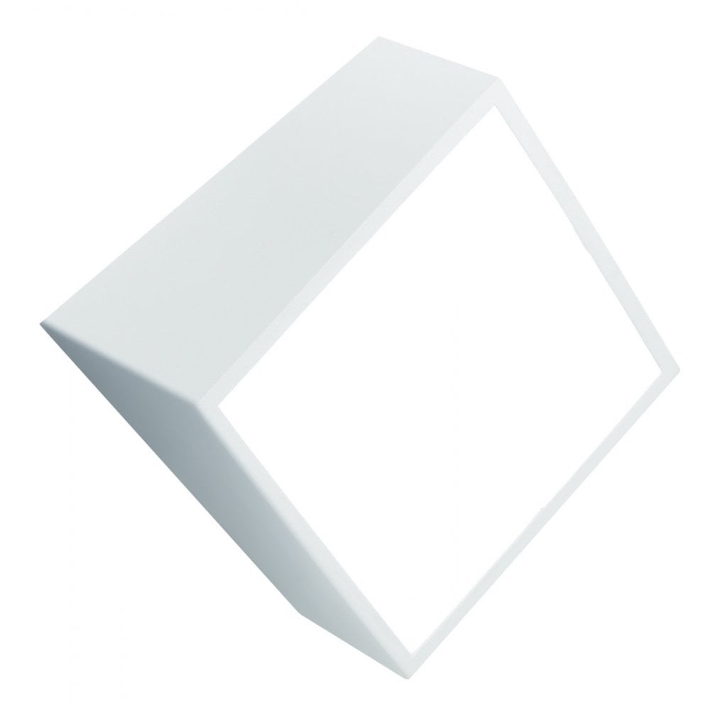 Mini Modern Diamond Shape Outdoor Wall Light In Matt White Finish IP44 M5481