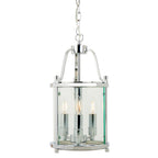 Ashley Traditional 3 Light Round Hall Ceiling Lantern, Polished Chrome