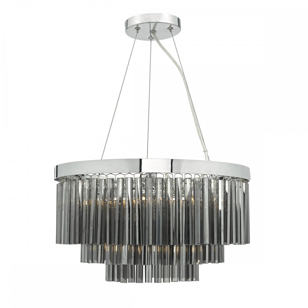 Giovana Elegant 5 Light Ceiling Pendant Light With Smoked Glass Rods GIO0510