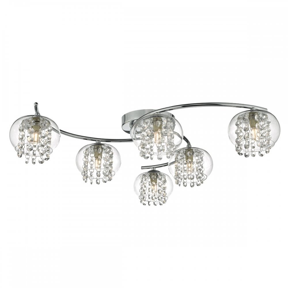 Elma Decorative Semi Flush Ceiling Light With Glass Shades ELM6450