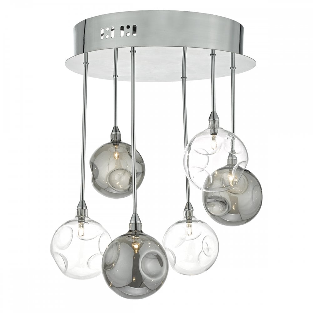 Quinn Decorative 6 Light Semi Flush Ceiling Light In Chrome Finish QUI0610