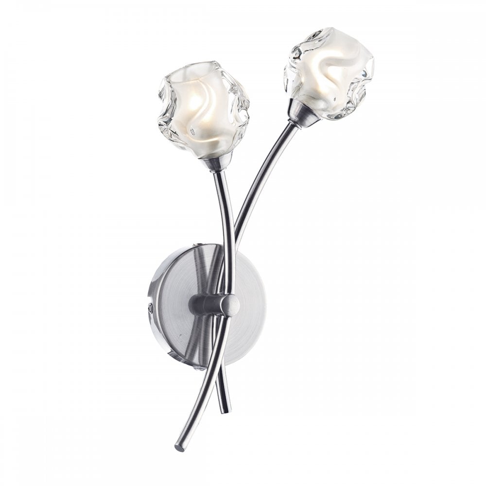 Seattle Decorative Twin Wall Light In Satin Chrome Finish SEA0946