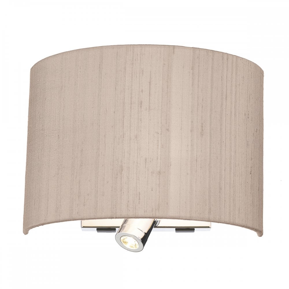 Wetzlar Modern Dual Wall Light With Taupe Silk Shade WET0929