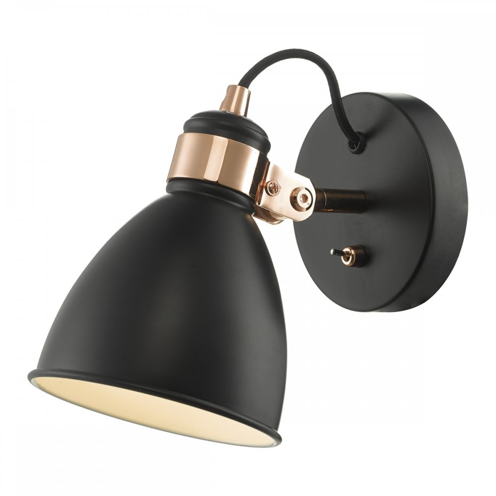 Frederick Directional Wall Light In Black And Copper Finish FRE0722