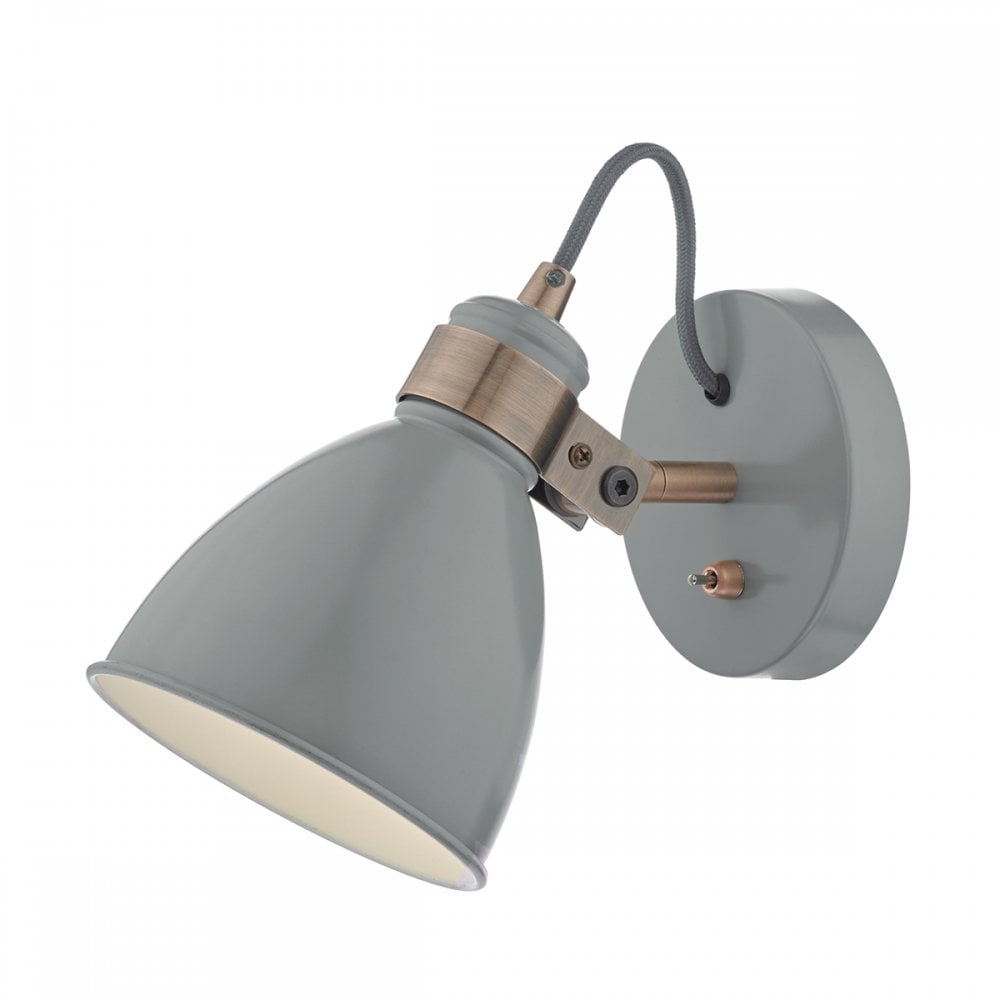 Frederick Directional Wall Light In Grey And Copper Finish FRE0739