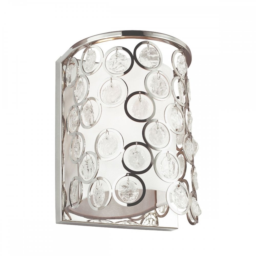 Lexi Stylish Textured Crystal Wall Light In Polished Nickel Finish FE/LEXI1