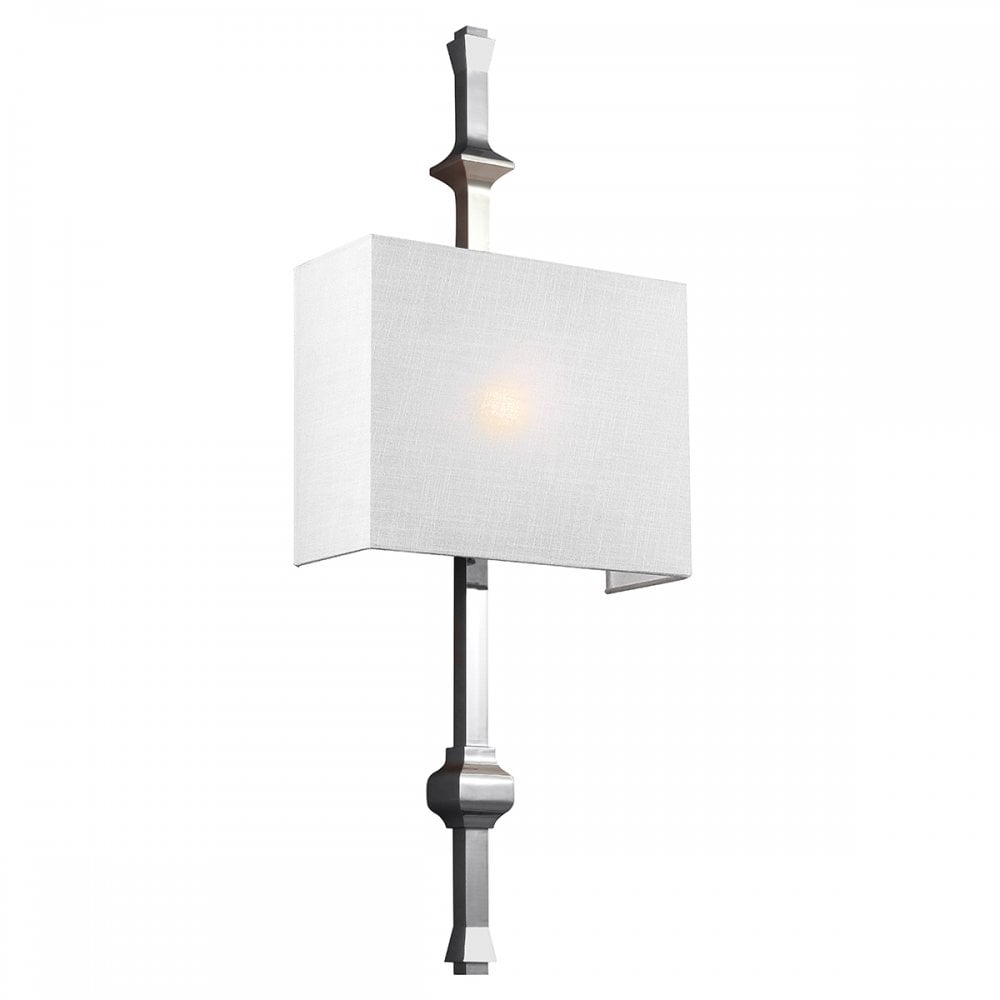 Teva Stylish Wall Light In Polished Nickel Finish With White Silk Shade FE/TEVA1 PN