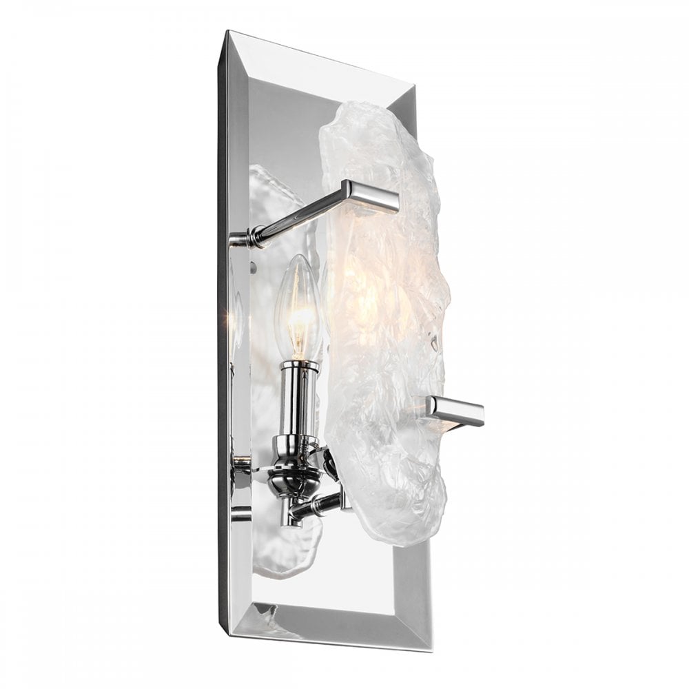 Katerina Sophisticated Wall Light In Polished Chrome With Glass Shade FE/KATERINA CH