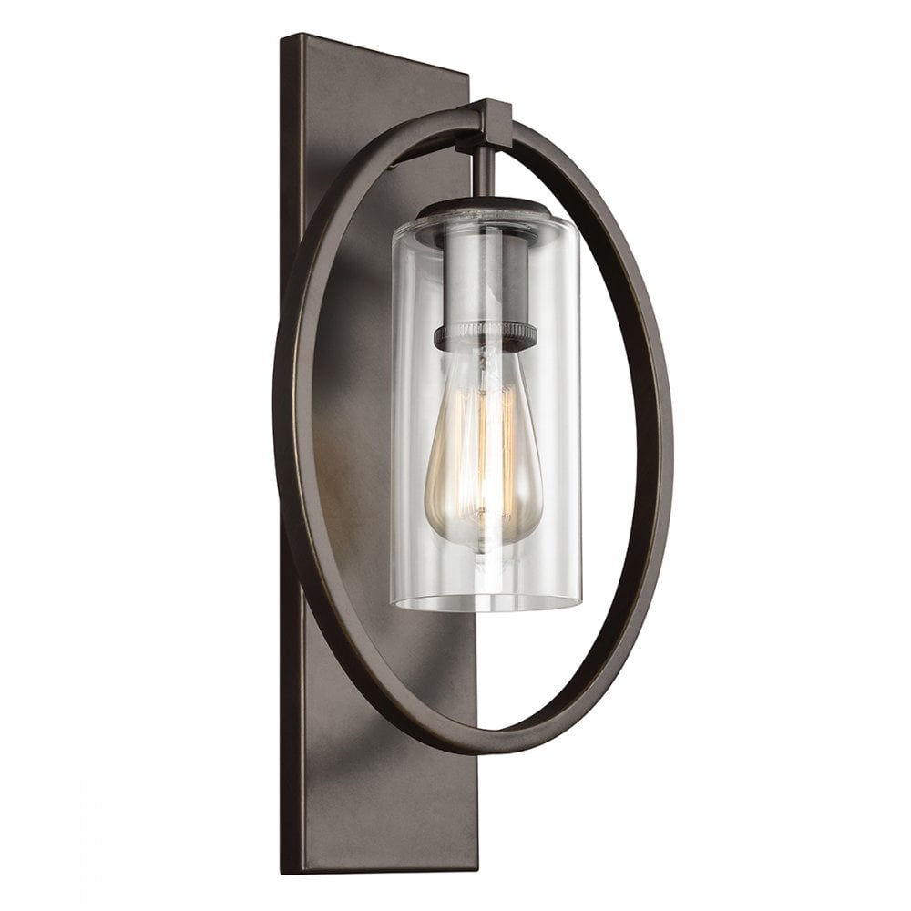 Marlena Elegant Wall Light In Antique Bronze With Glass Shade FE/MARLENA1 ANBZ