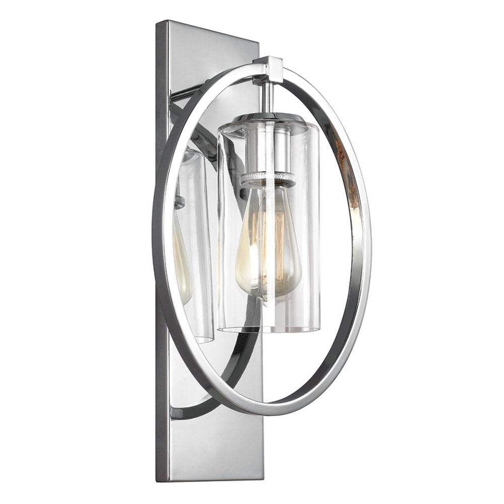 Marlena Elegant Wall Light In Polished Chrome With Glass Shade FE/MARLENA1 CH