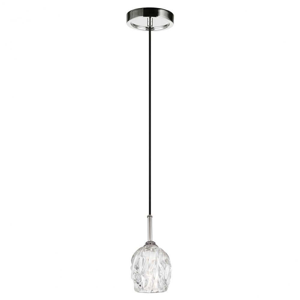 Rubin Elegant Mini Ceiling Pendant Light In Polished Nickel With Glass Shade FE/RUBIN/MP