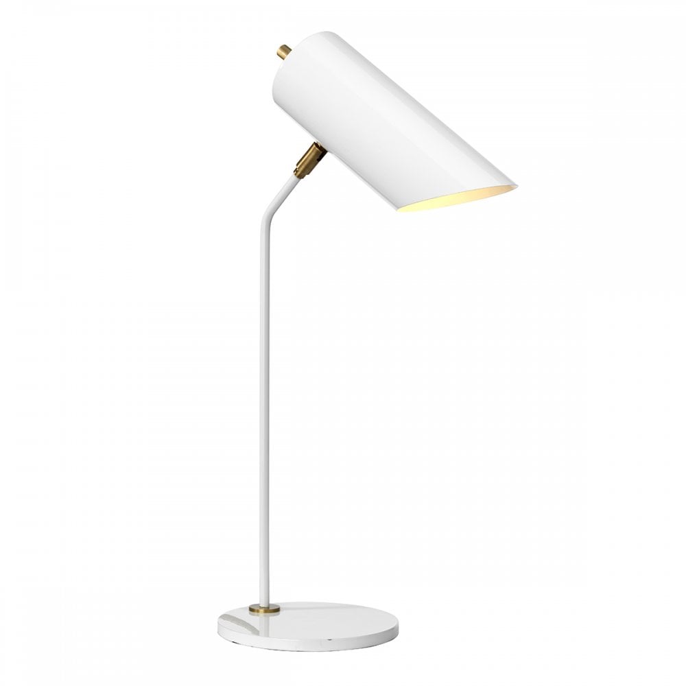 Quinto Modern Single Table Lamp In White And Aged Brass Finish QUINTO/TL WAB