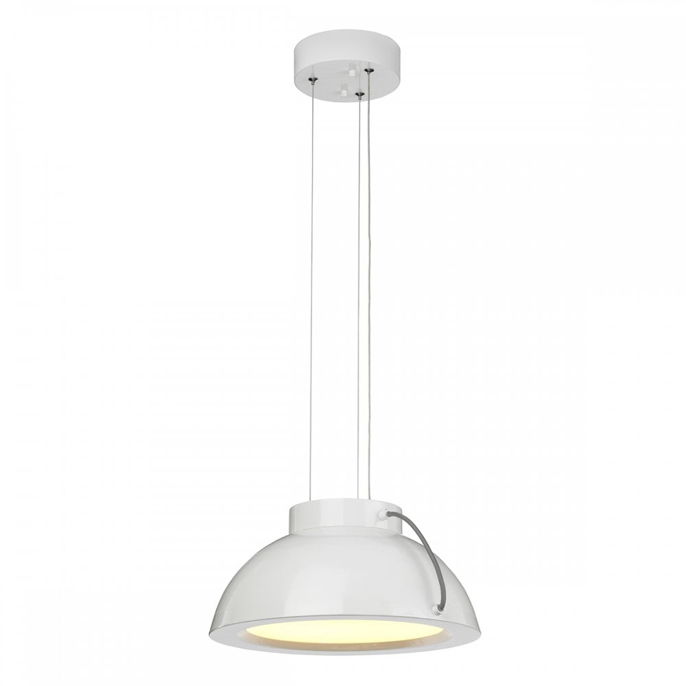 Europa Modern Medium LED Ceiling Pendant Light In White Finish EUROPA/P/B