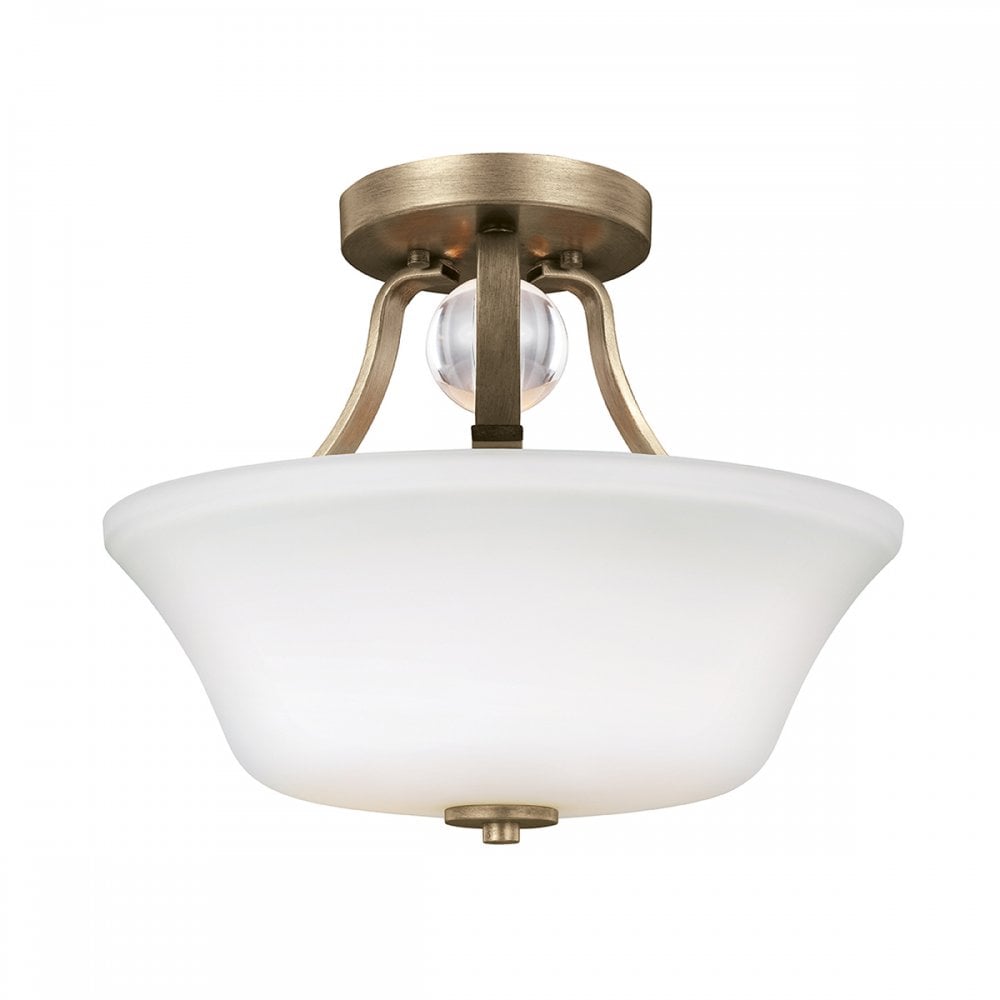 Evington Semi Flush Ceiling Light In Sunset Gold Finish FE/EVINGTN/SF SG