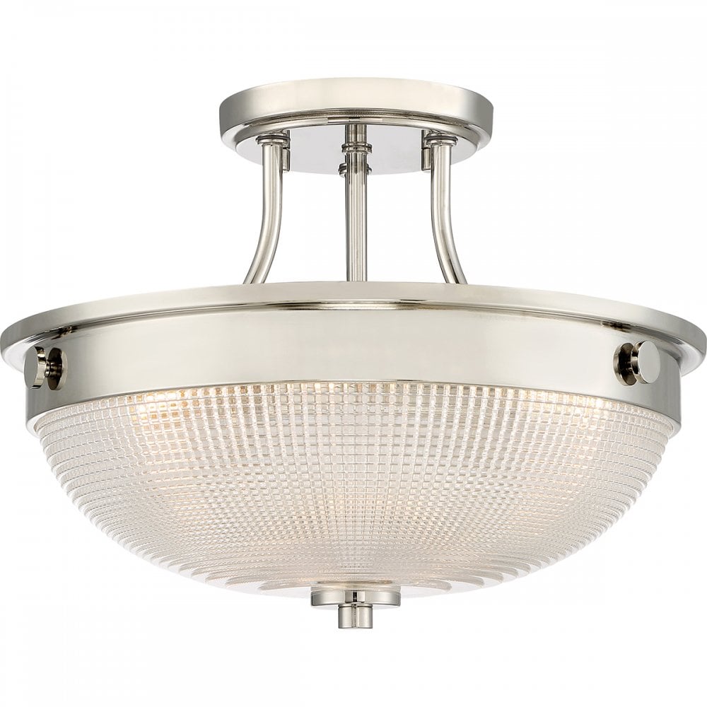 Mantle Classic Semi Flush Ceiling Light In Imperial Silver Finish QZ/MANTLE/SF IS