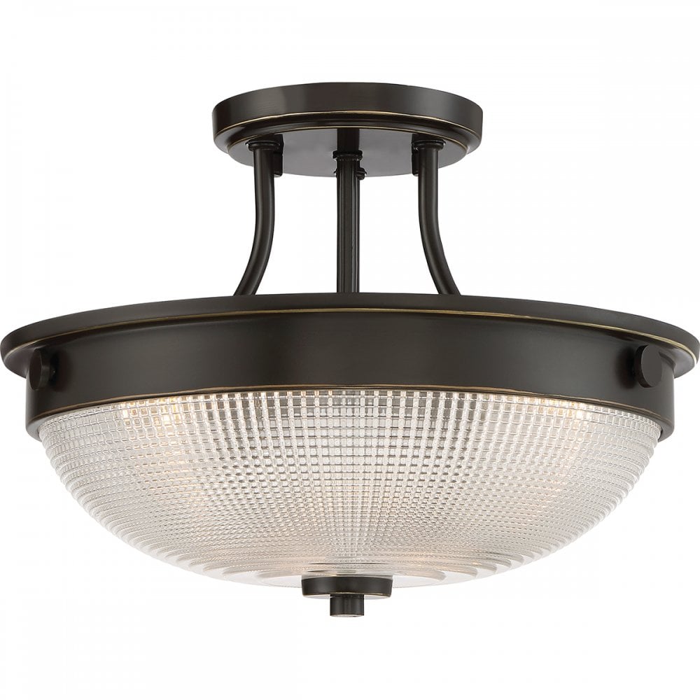 Mantle Classic Semi Flush Ceiling Light In Palladian Bronze Finish QZ/MANTLE/SF PN
