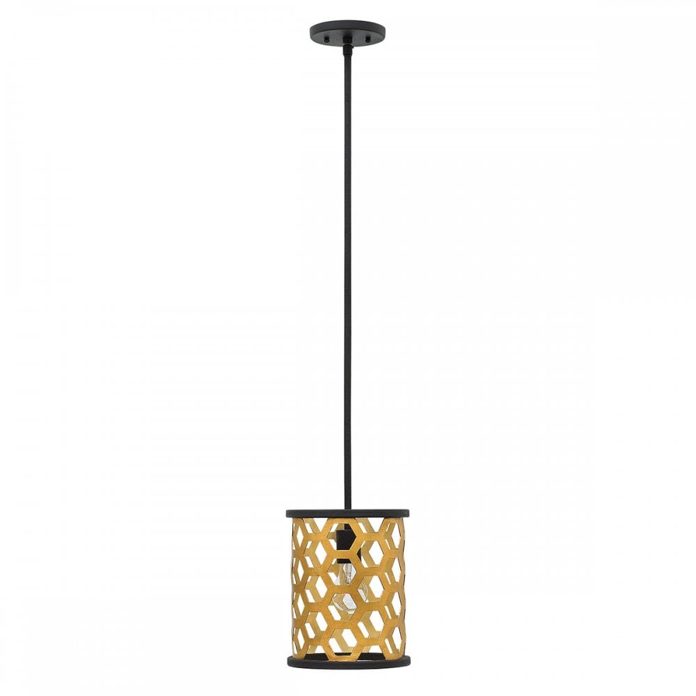 Felix Mini Ceiling Pendant Light In Gold And Black Finish HK/FELIX/MP