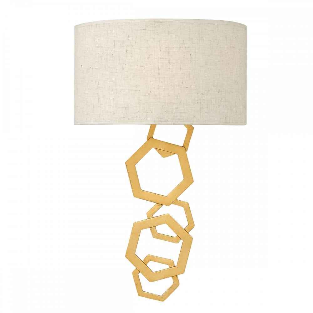 Moxie 2 Light Wall Light In Sunset Gold Finish With Cream Shade HK/MOXIE2 SSG