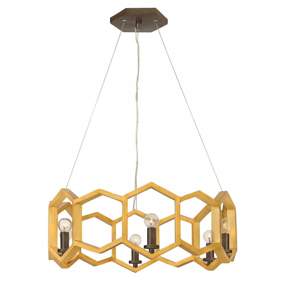 Moxie Modern 6 Light Ceiling Pendant Light In Gold And Black Finish HK/MOXIE6/P SSG