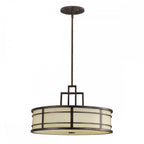 Fusion Stylish Ceiling Pendant Light In Grecian Bronze With Amber Glass FE-FUSION-P-L