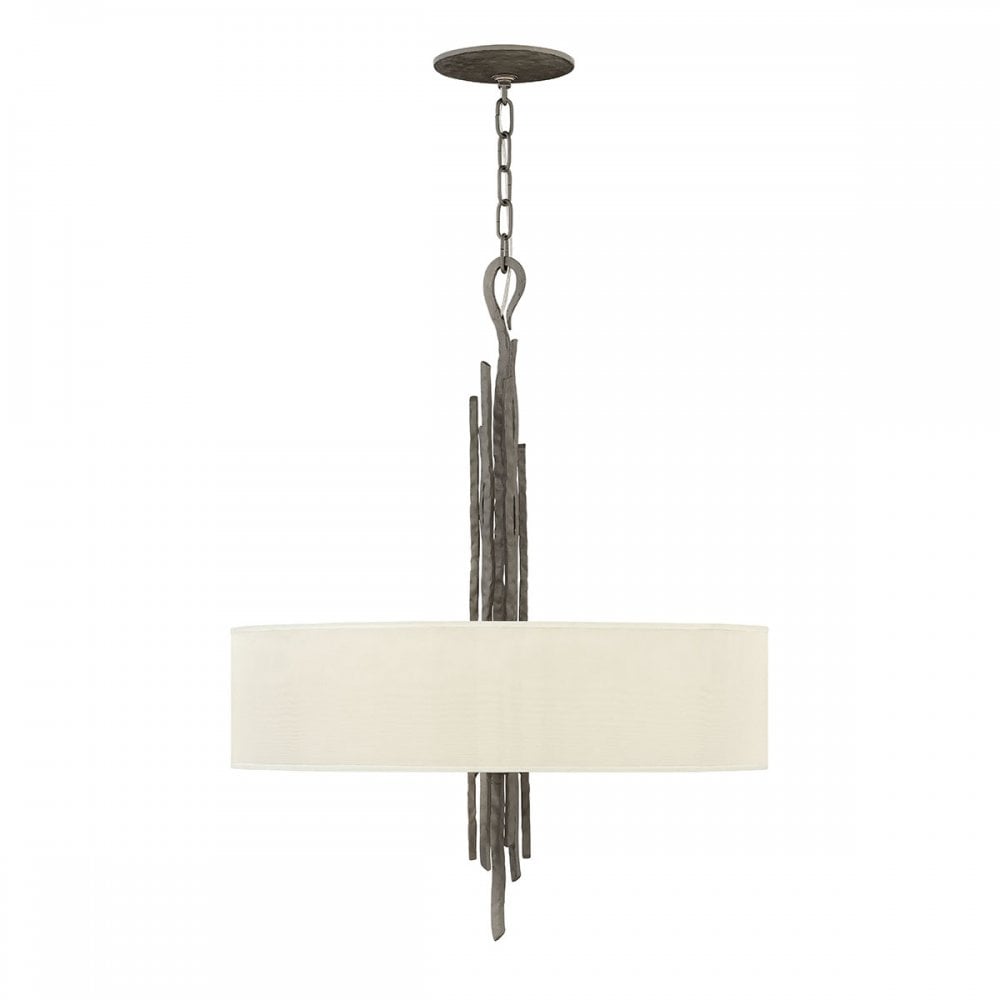 Spyre Elegant Ceiling Pendant In Matte Bronze Finish With Cream Shade HK/SPYRE6 MMB