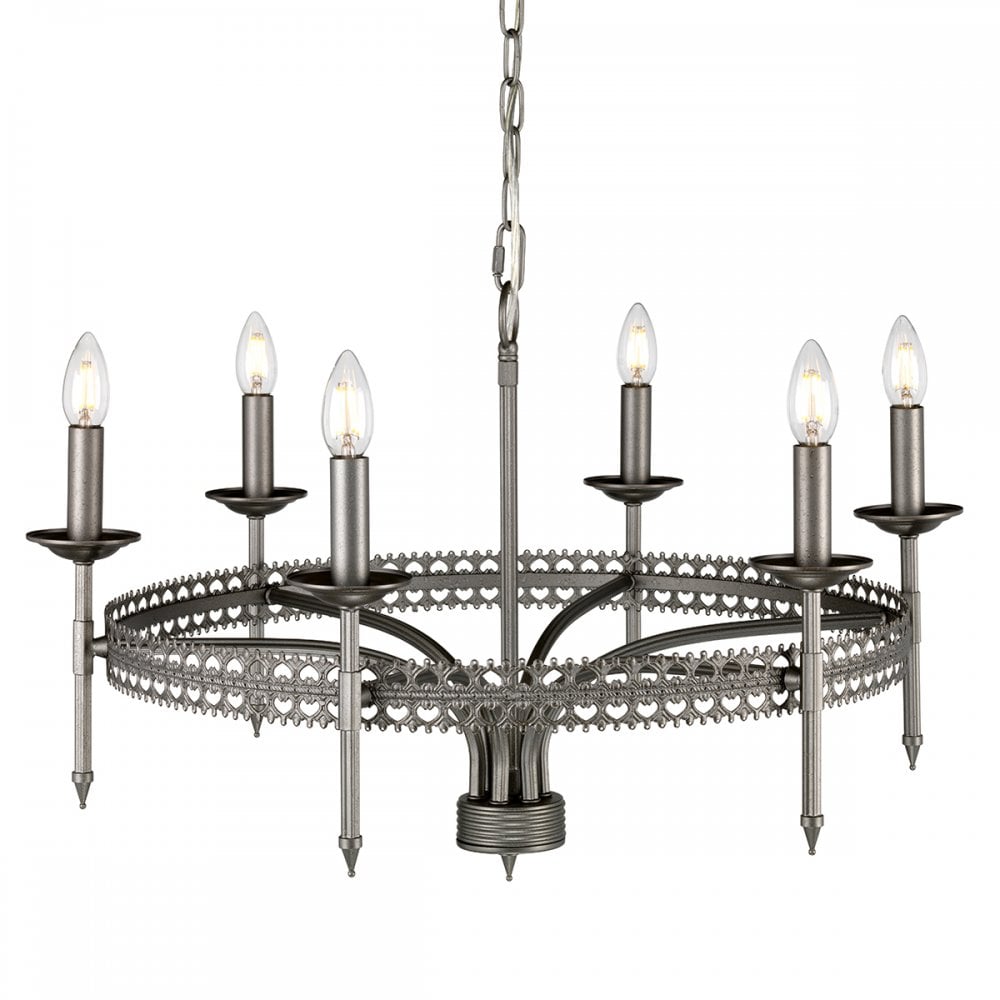 Crown Classic 6 Light Chandelier In Iron Gate Finish CROWN6