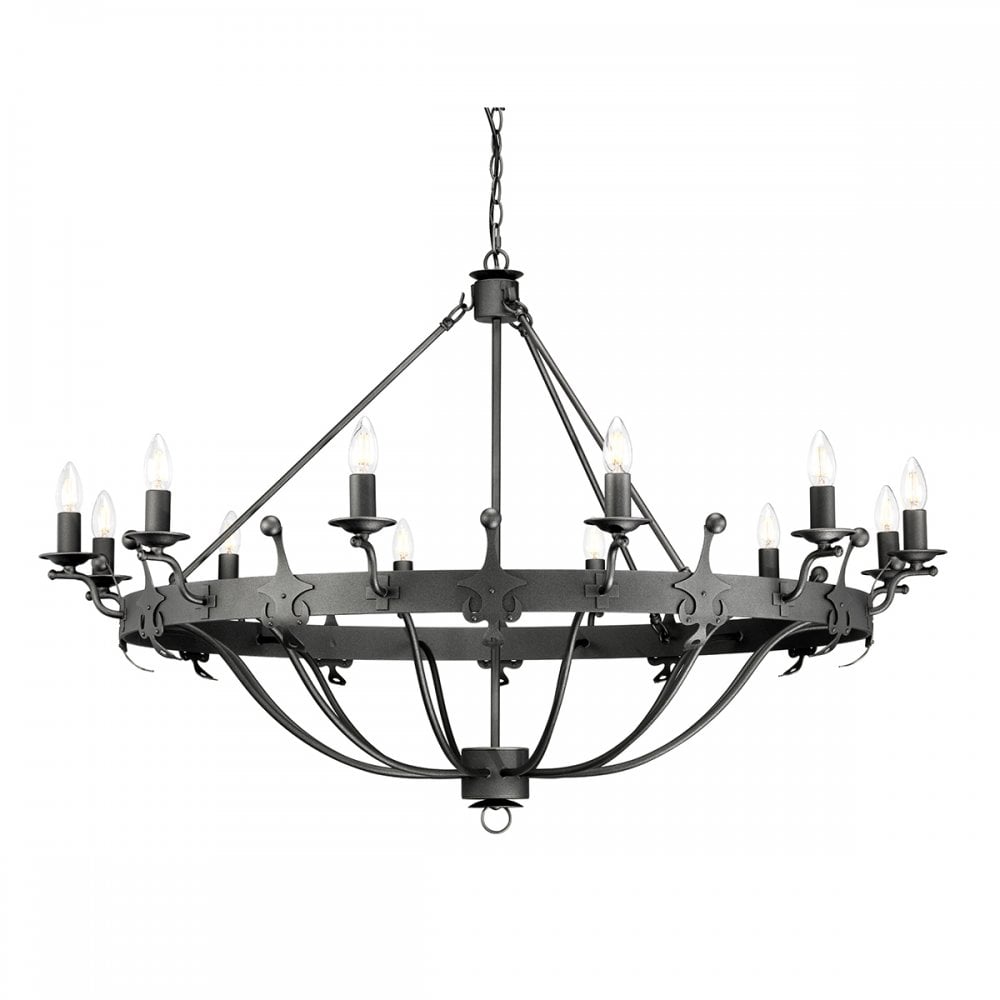 Windsor Stylish 12 Light Ceiling Chandelier In Graphite Finish WINDSOR12 GR