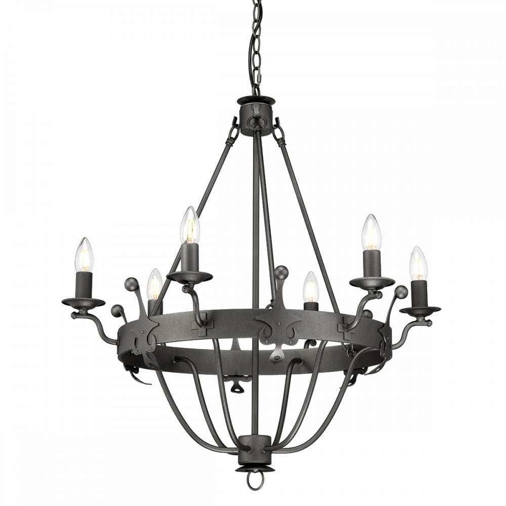 Windsor Classic 6 Light Ceiling Chandelier In Graphite Finish WINDSOR6 GR