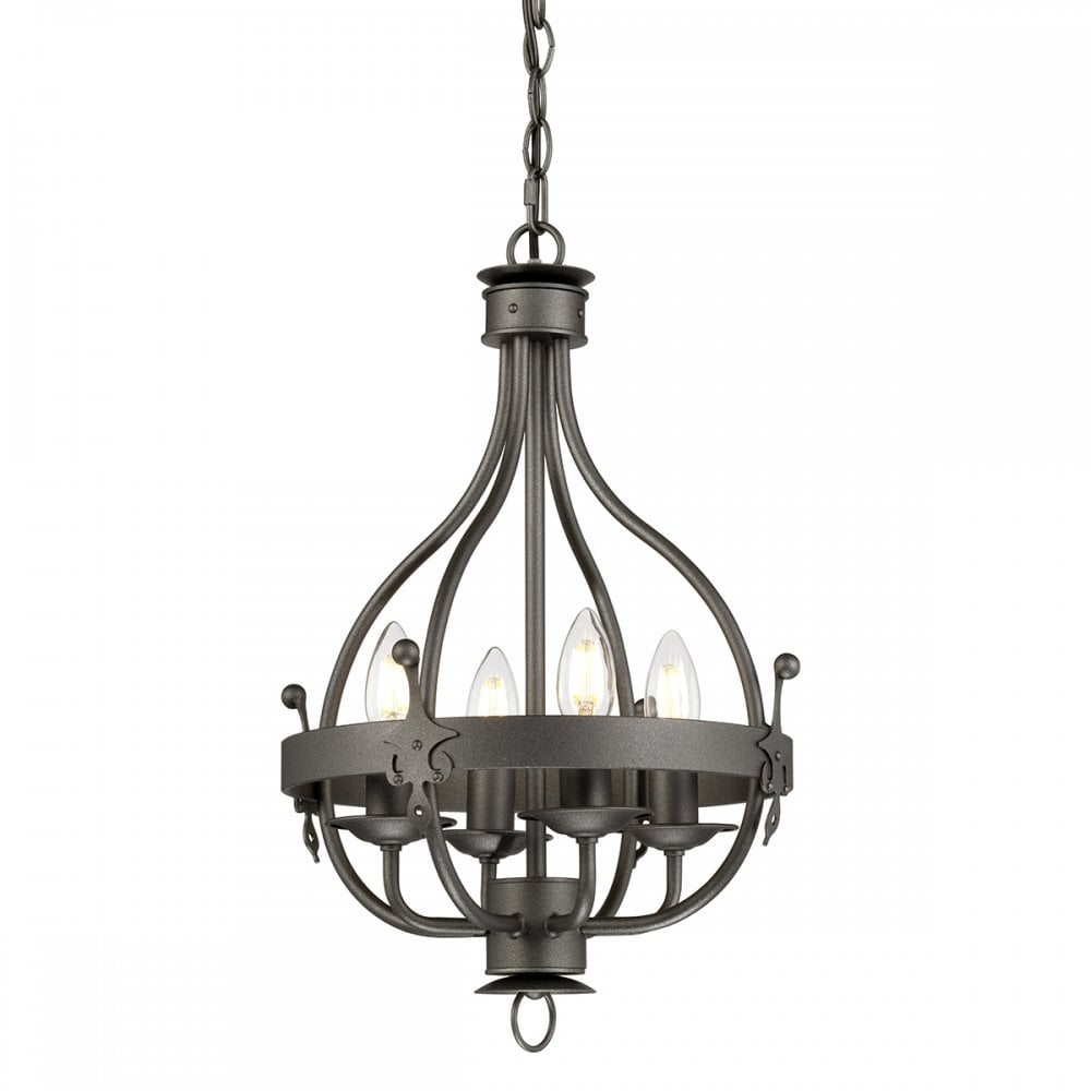 Windsor Classic 4 Light Ceiling Chandelier In Graphite Finish WINDSOR4 GR