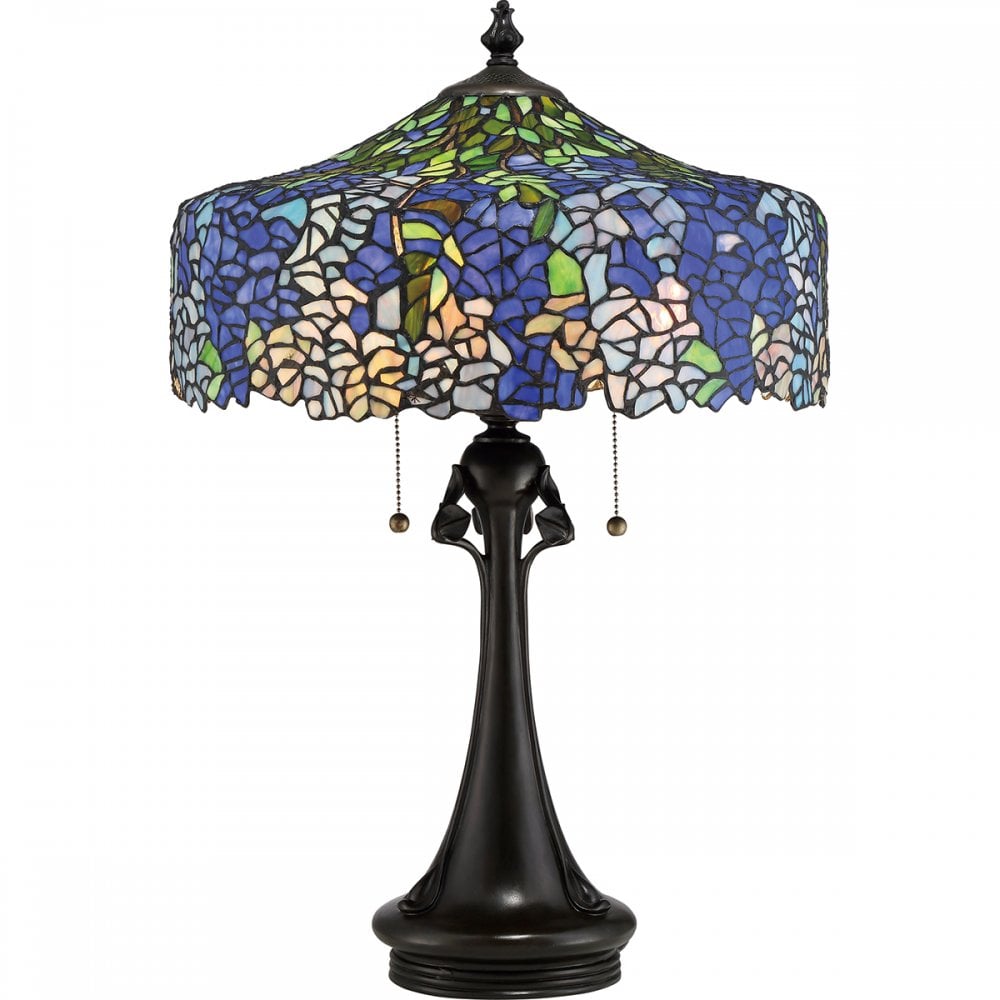 Cobalt Classic Tiffany Table Lamp In Valiant Bronze Finish QZ/COBALT/TL