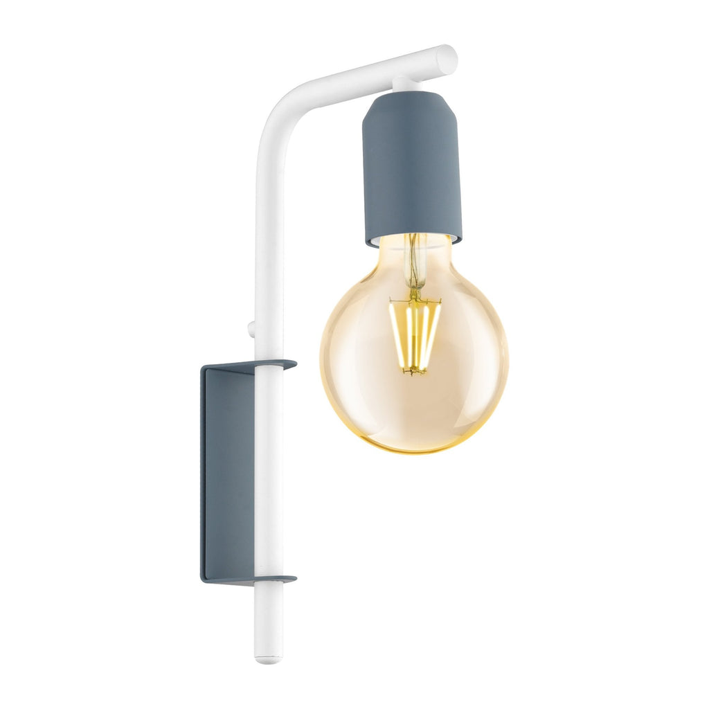 Adri-P Modern Single Wall Light In Dark Blue And White Finish 49122