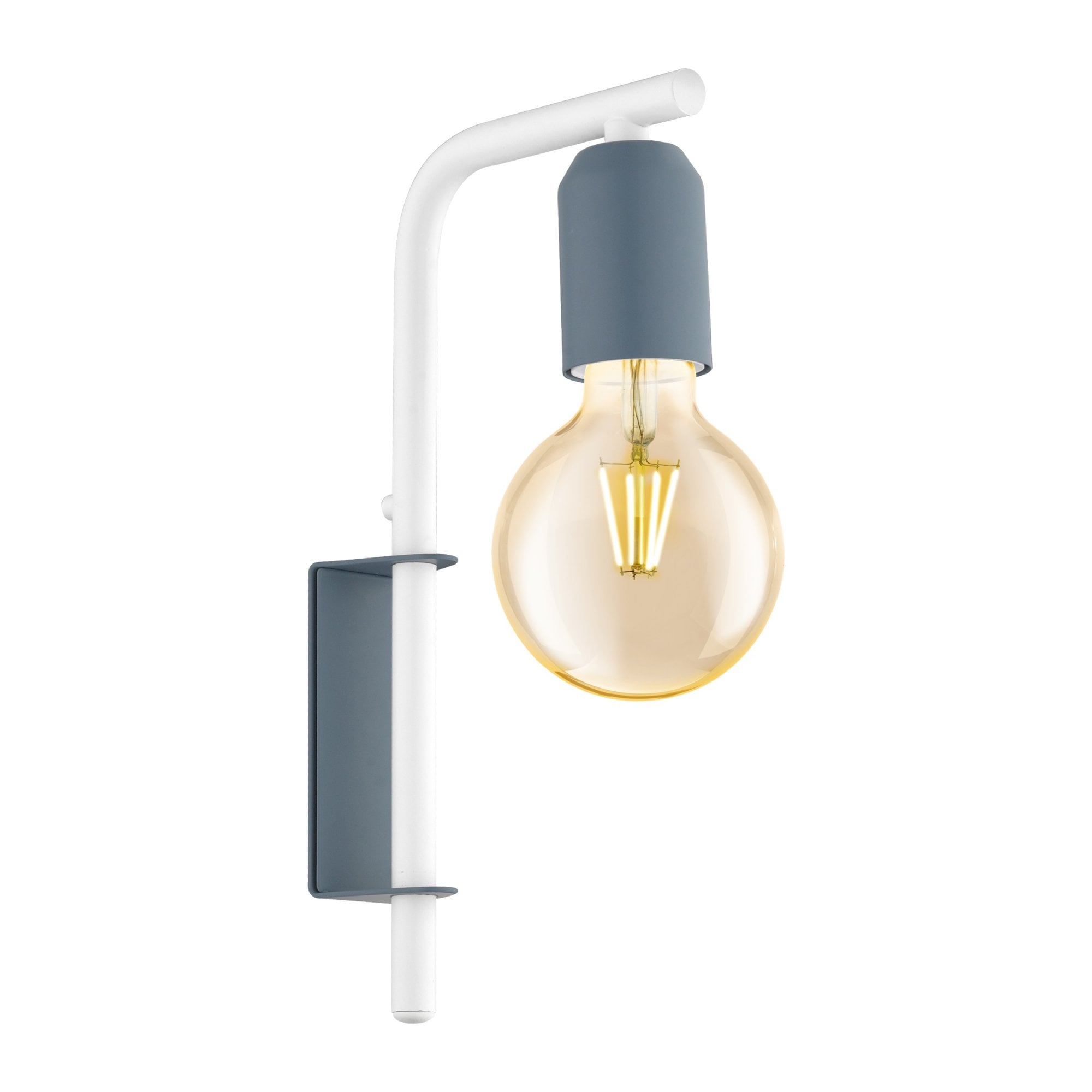 Adri-P Modern Single Wall Light In Dark Blue And White Finish 49122