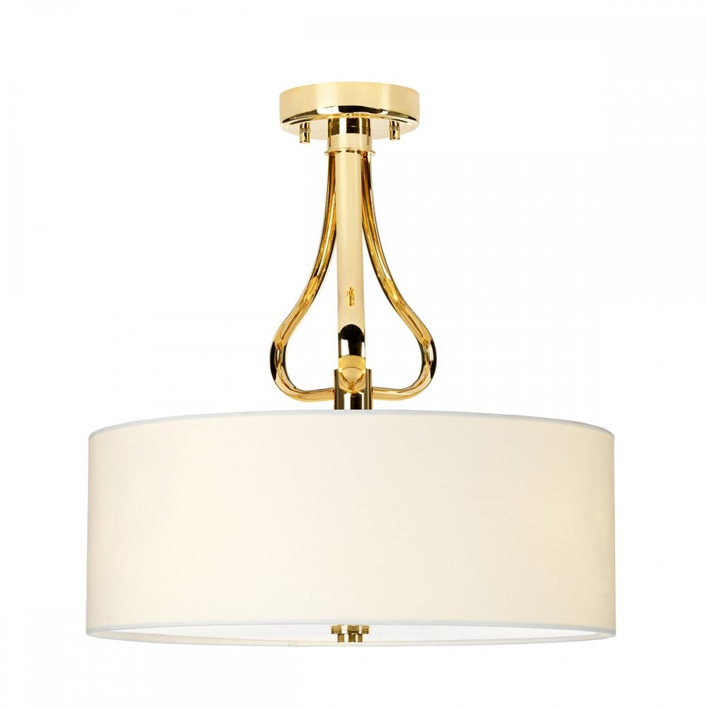 Falmouth Bathroom Semi Flush Ceiling Light In Polished Gold Finish BATH-FALMOUTH-SF-FG